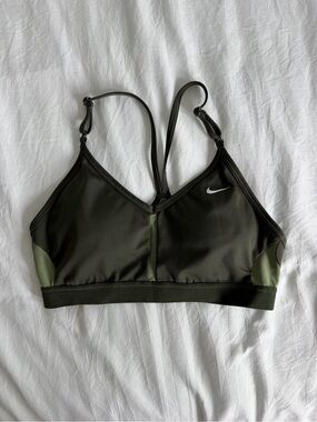 Nike Olive & Dark Green Strappy Support Sports Bra